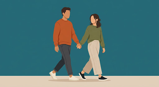 Pareja conectando conscientemente en Barcelona