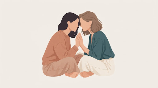 Pareja compartiendo un momento íntimo de conexión somática